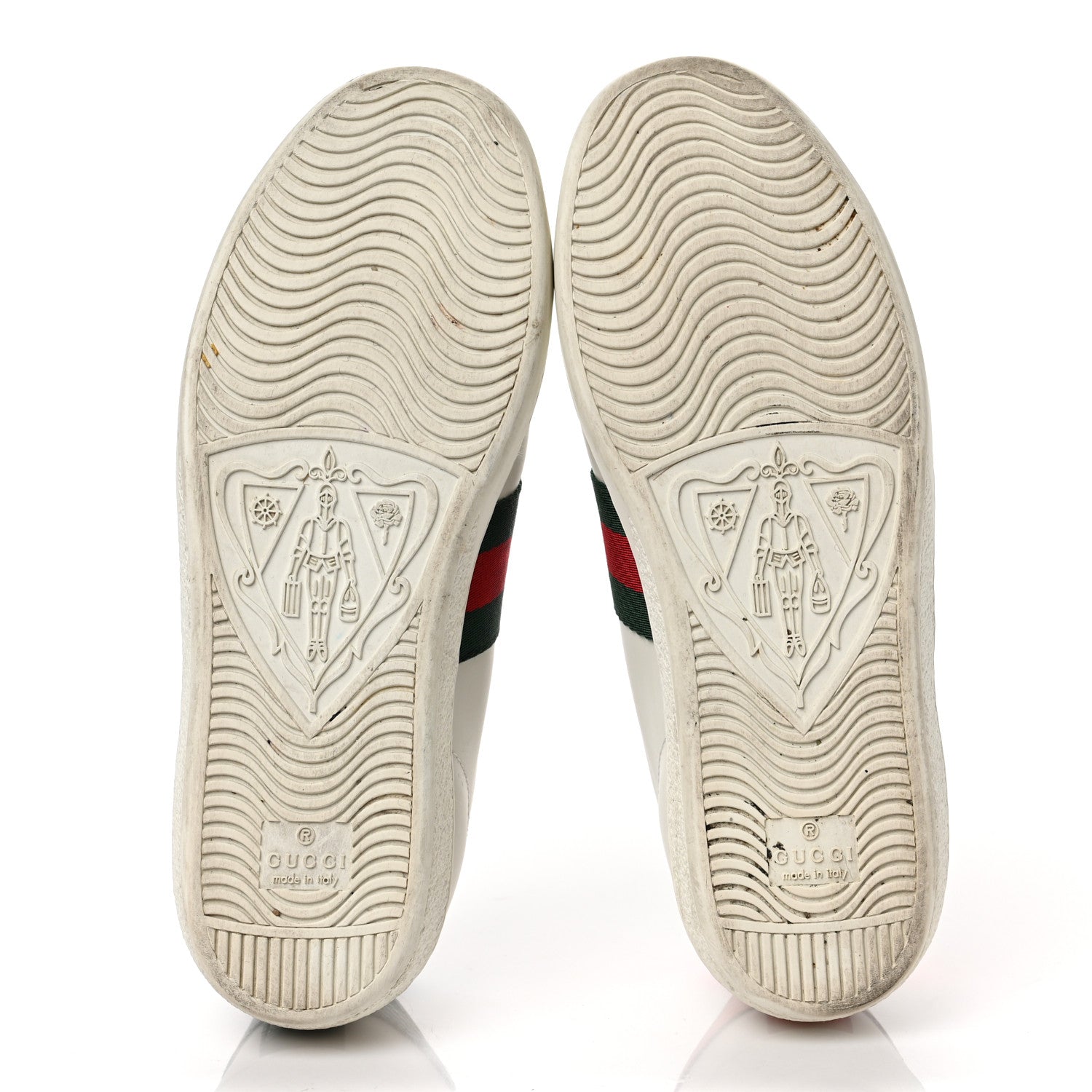 Gucci Calfskin Ayers Bee Embroidered Womens Ace Sneakers 36 White Green 6 of 12