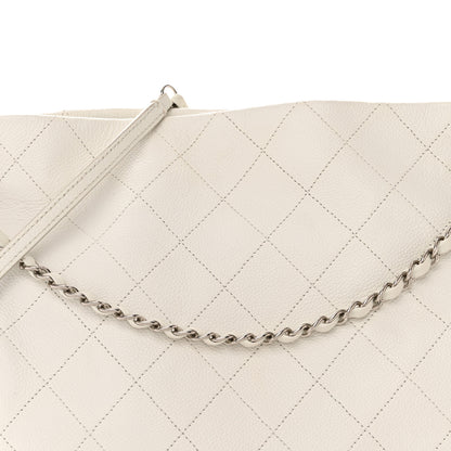 Chanel Caviar Stitched Medium CC Pocket Hobo White 8 of 10