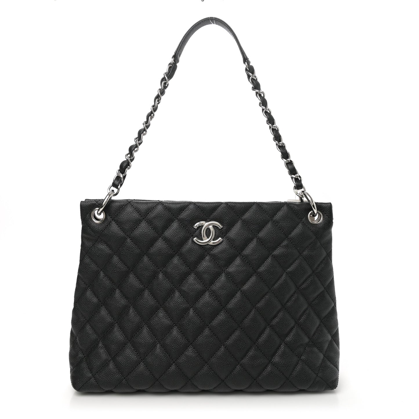 Caviar Quilted Easy Zip Tote Black