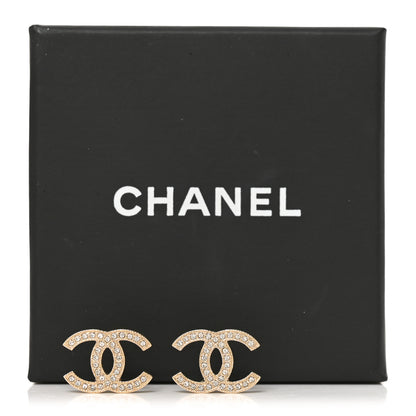 Chanel Crystal CC Earrings Gold 5 of 5