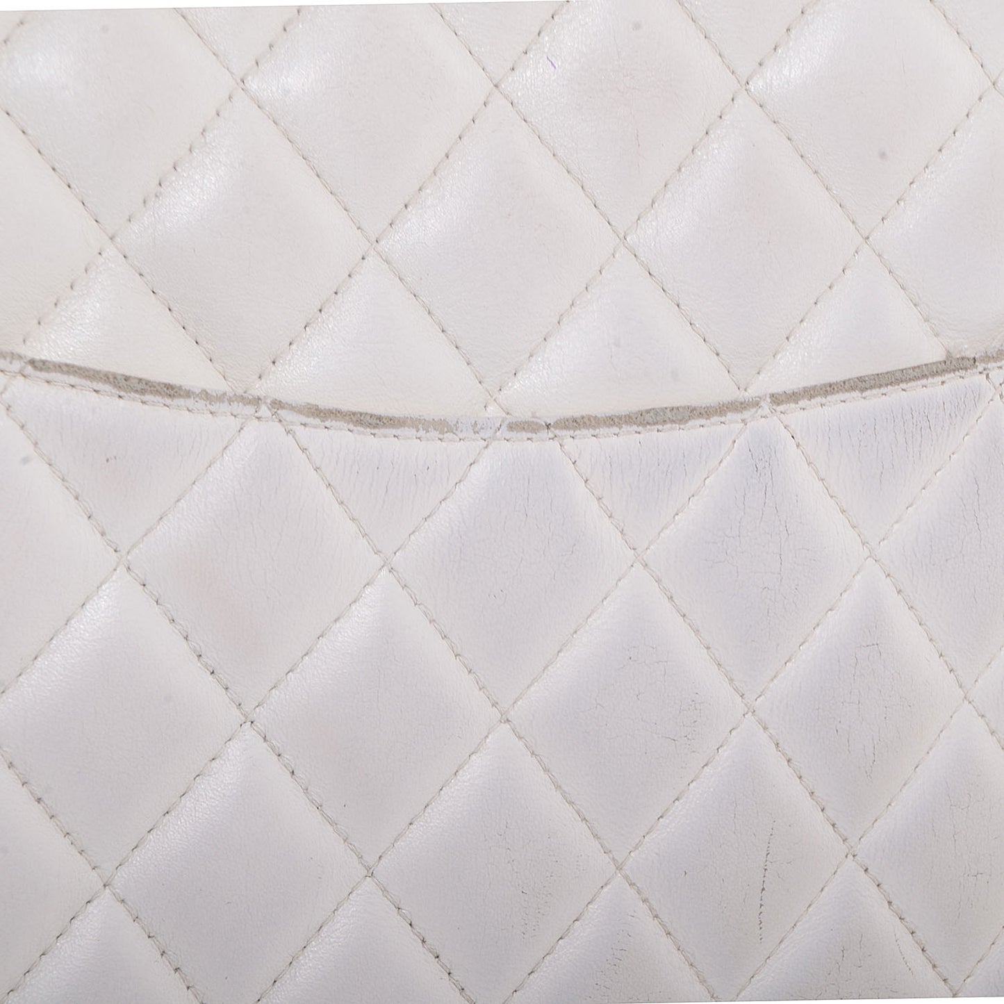 Calfskin Quilted Large Cambon Messenger White Black