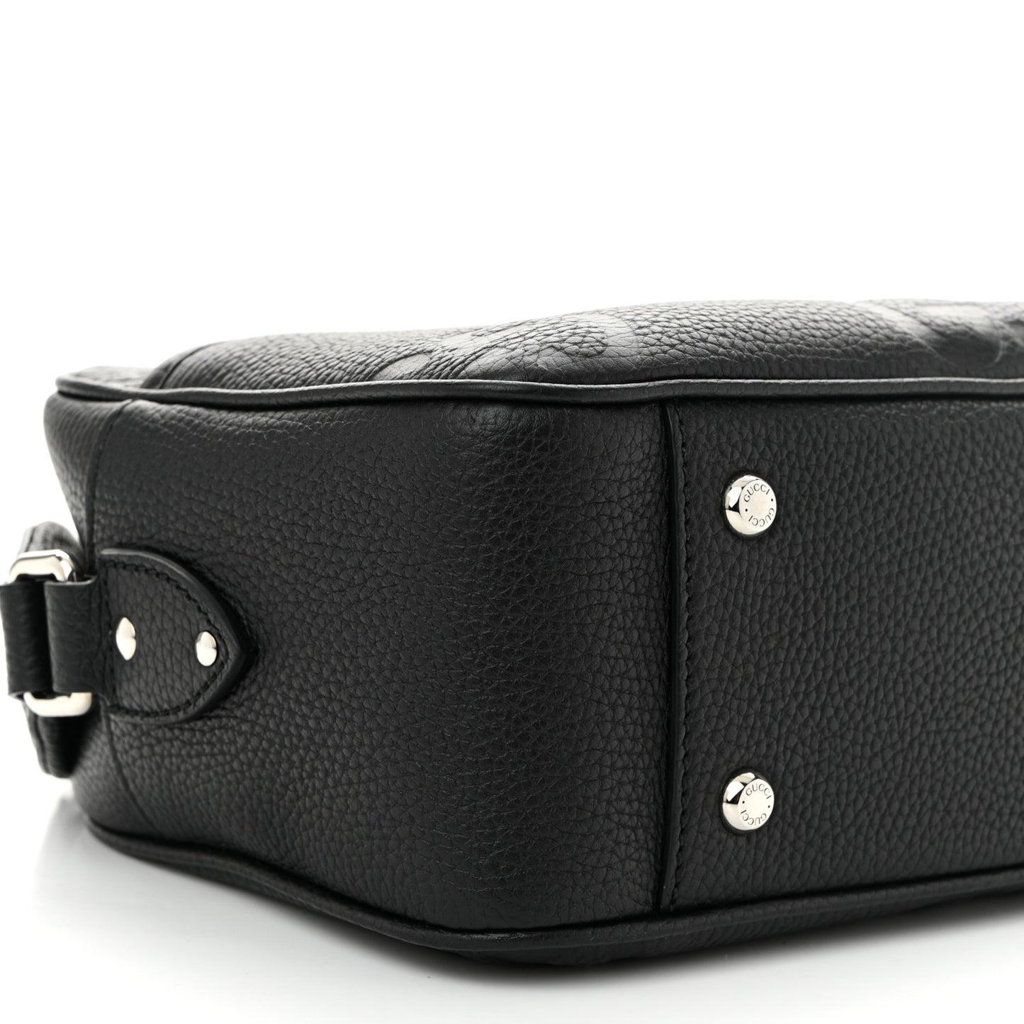 Piuma Calfskin Jumbo GG Embossed Medium Messenger Bag Black