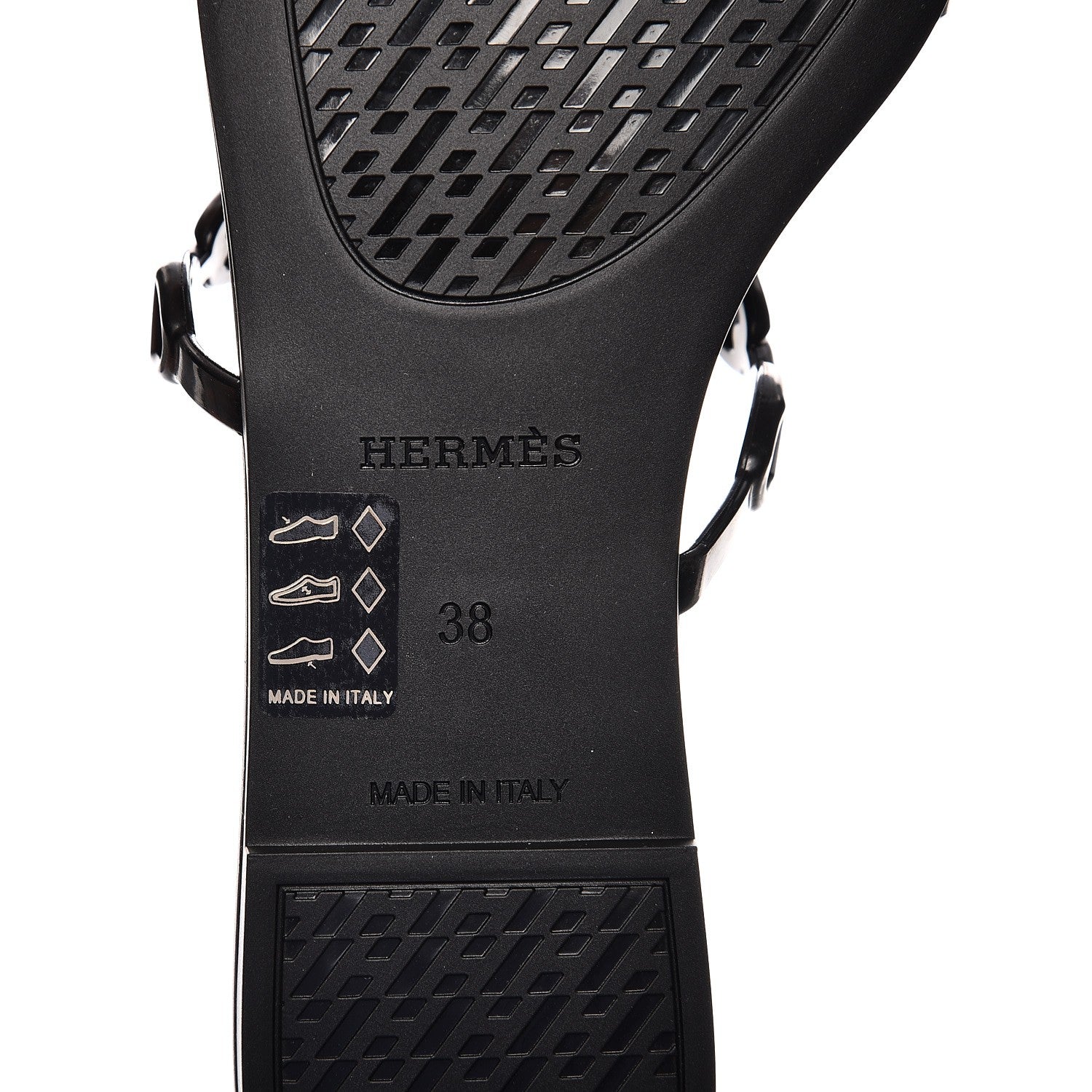 Hermes Rubber Chaine d'Ancre Rivage Sandals 38 Black 7 of 8