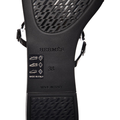 Hermes Rubber Chaine d'Ancre Rivage Sandals 38 Black 7 of 8