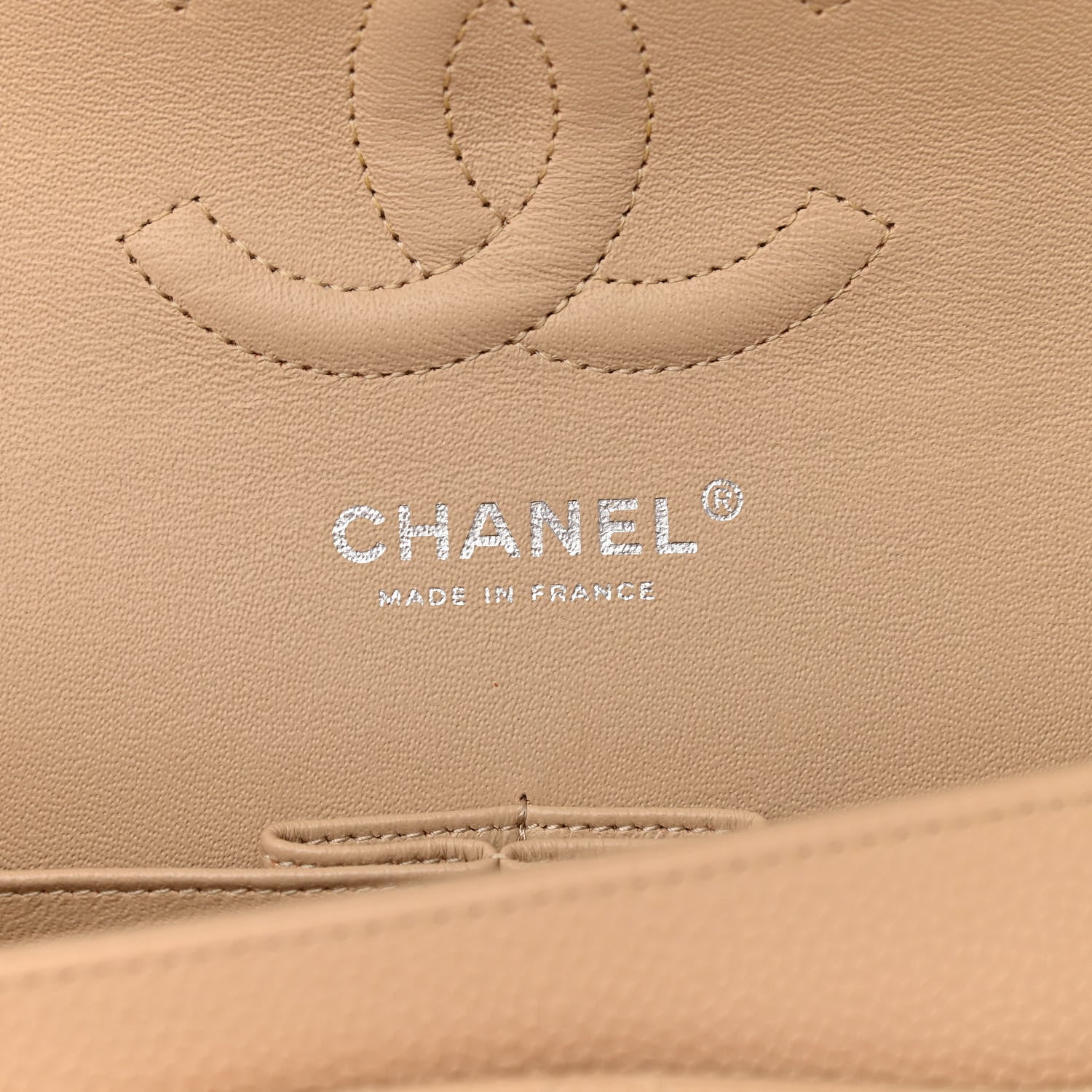Chanel Caviar Quilted Medium Double Flap Light Beige 8 of 11