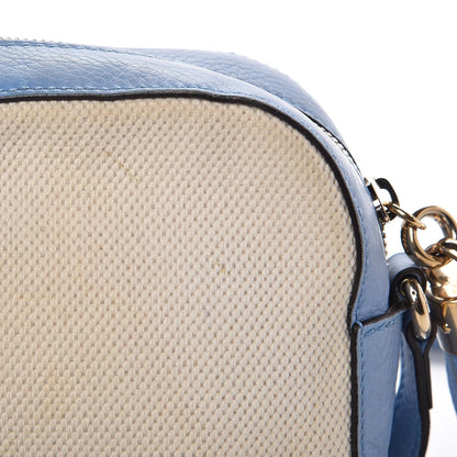 Gucci Pebbled Calfskin Canvas Soho Disco Bag Mineral Blue 9 of 9