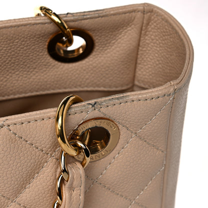Chanel Caviar Quilted Petit Shopping Tote PST Beige Clair 15 of 22