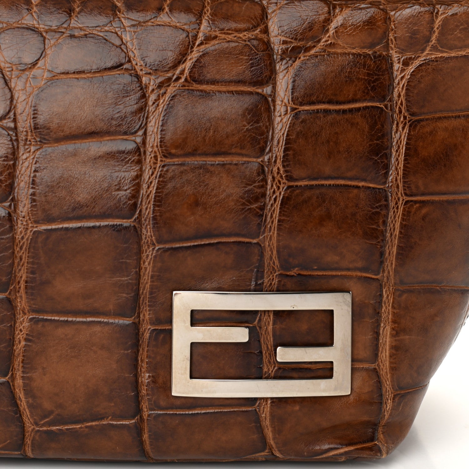 Fendi Alligator Hobo Brown 7 of 16