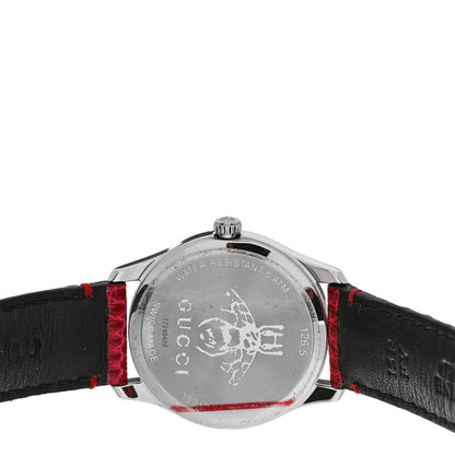 Gucci Stainless Steel Lizard Red Mother of Pearl 29mm G-Timeless Charm Quartz Watch 4 of 5