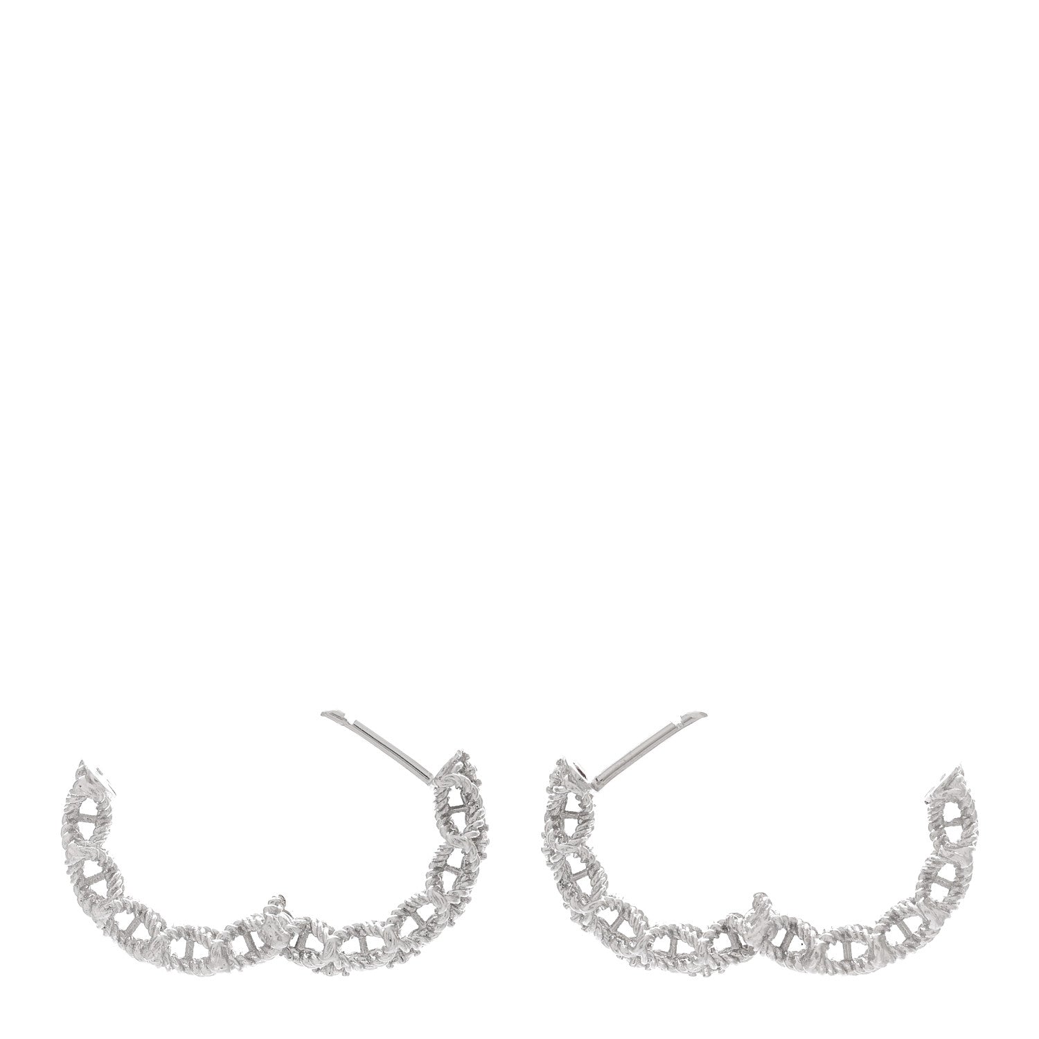 Roberto Coin 18K White Gold Diamond Barocco Hoop Earrings 3 of 4