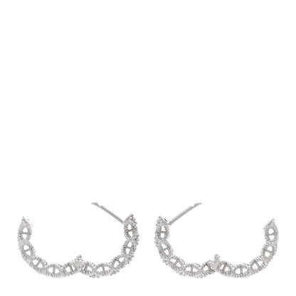 Roberto Coin 18K White Gold Diamond Barocco Hoop Earrings 3 of 4