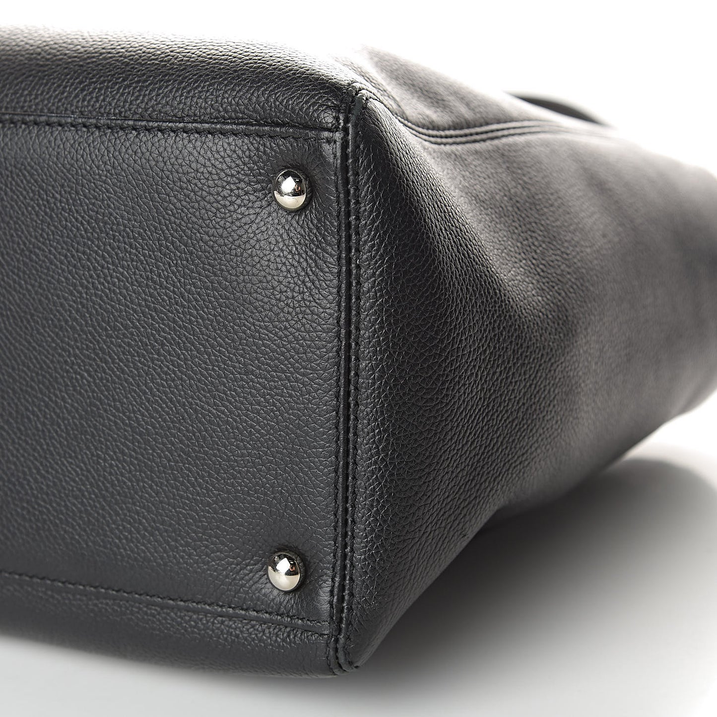 Calfskin Cerf Executive Shopper Tote Black