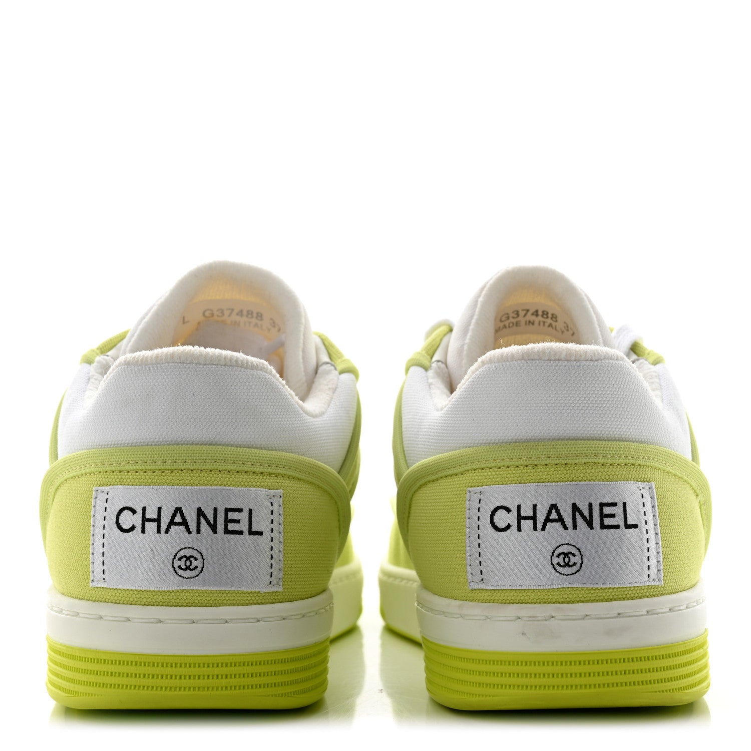 Chanel Fabric Womens Logo Sneakers 37 Green 5 of 13