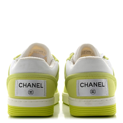 Chanel Fabric Womens Logo Sneakers 37 Green 5 of 13