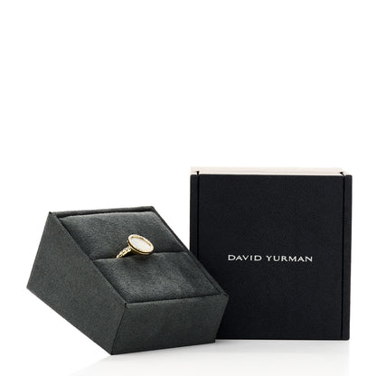 David Yurman 18K Yellow Gold Diamond Pearl Petite Elements Ring 53 6.5 5 of 5