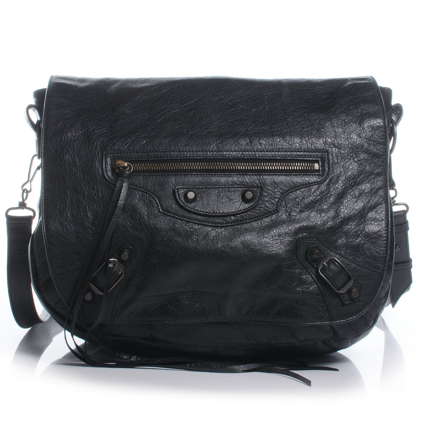 Balenciaga Agneau Folk Messenger Black 1 of 8
