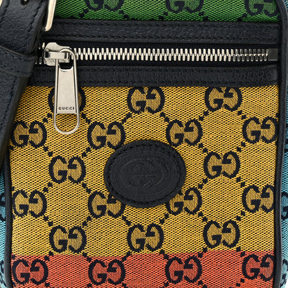 Gucci Monogram Multicolor Mini Retro Interlocking G Messenger Blue Rainbow Light Blue 8 of 12