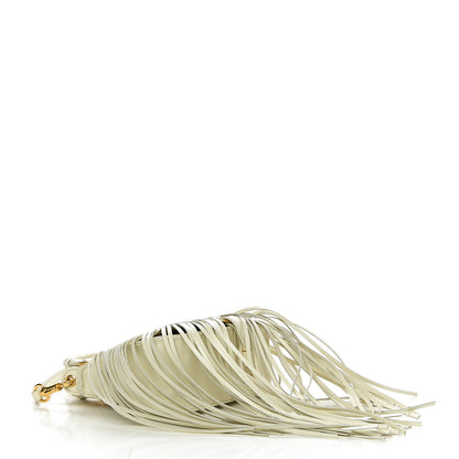 Chloe Shiny Small Grain Calfskin Mini Marcie Multi Fringe Satchel Natural White 3 of 12