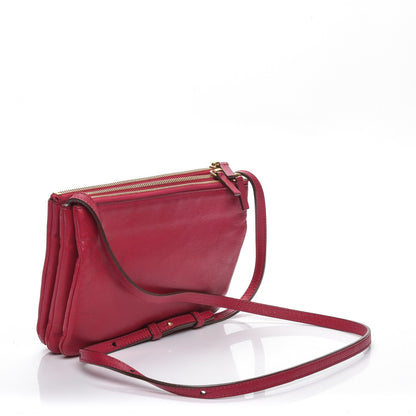 Celine Lambskin Small Trio Crossbody Bag Fuchsia 3 of 11