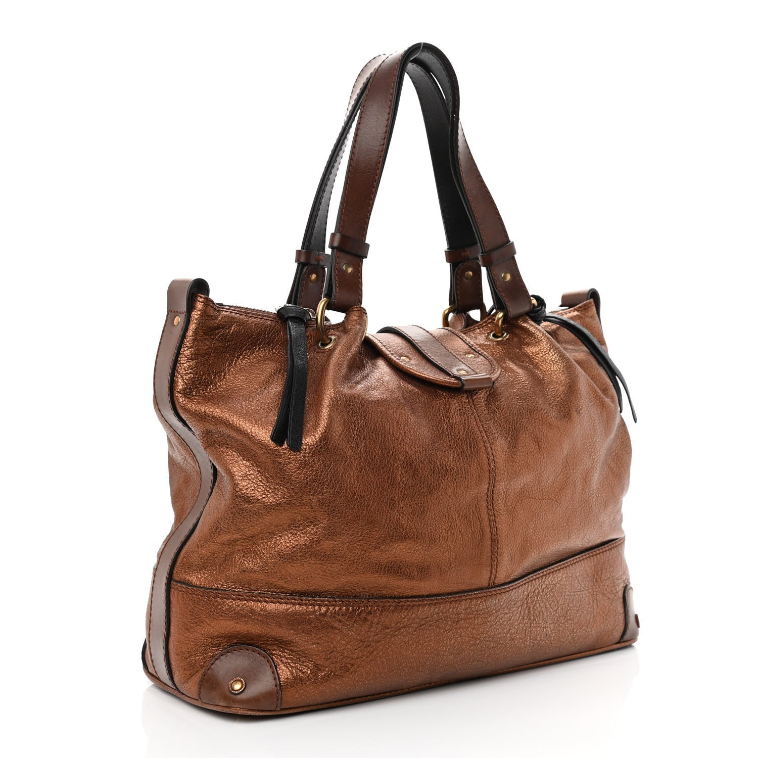 Chloe Metallic Calfskin Kerala Tote Bronze 3 of 15