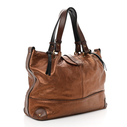 Chloe Metallic Calfskin Kerala Tote Bronze 3 of 15