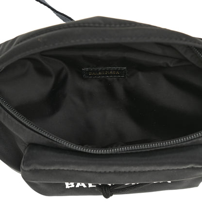 Balenciaga Sport Nylon Logo Embroidered Wheel Belt Bag Black White 5 of 9