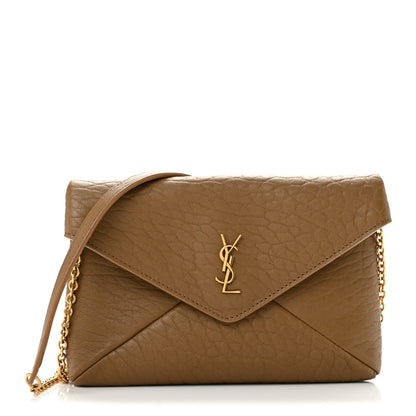 Saint Laurent Supple Lambskin Small Cassandre Chain Pouch Dark Cork 1 of 10