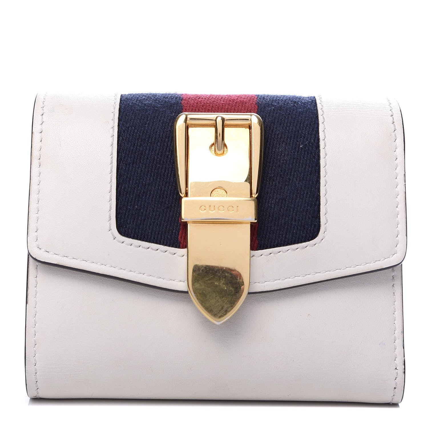 Gucci Calfskin Sylvie Wallet White 2 of 8