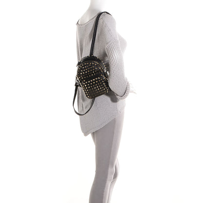 Valentino Garavani Calfskin Mini Rockstud All Over Backpack Black 2 of 8