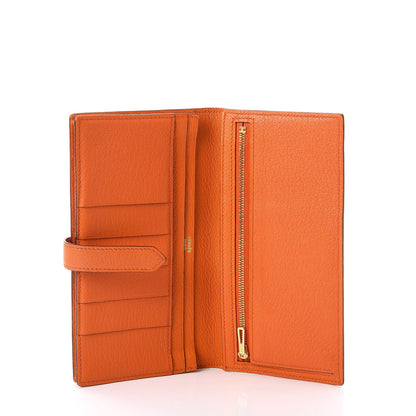 Hermes Chevre Mysore Bearn Gusset Wallet Orange 5 of 10