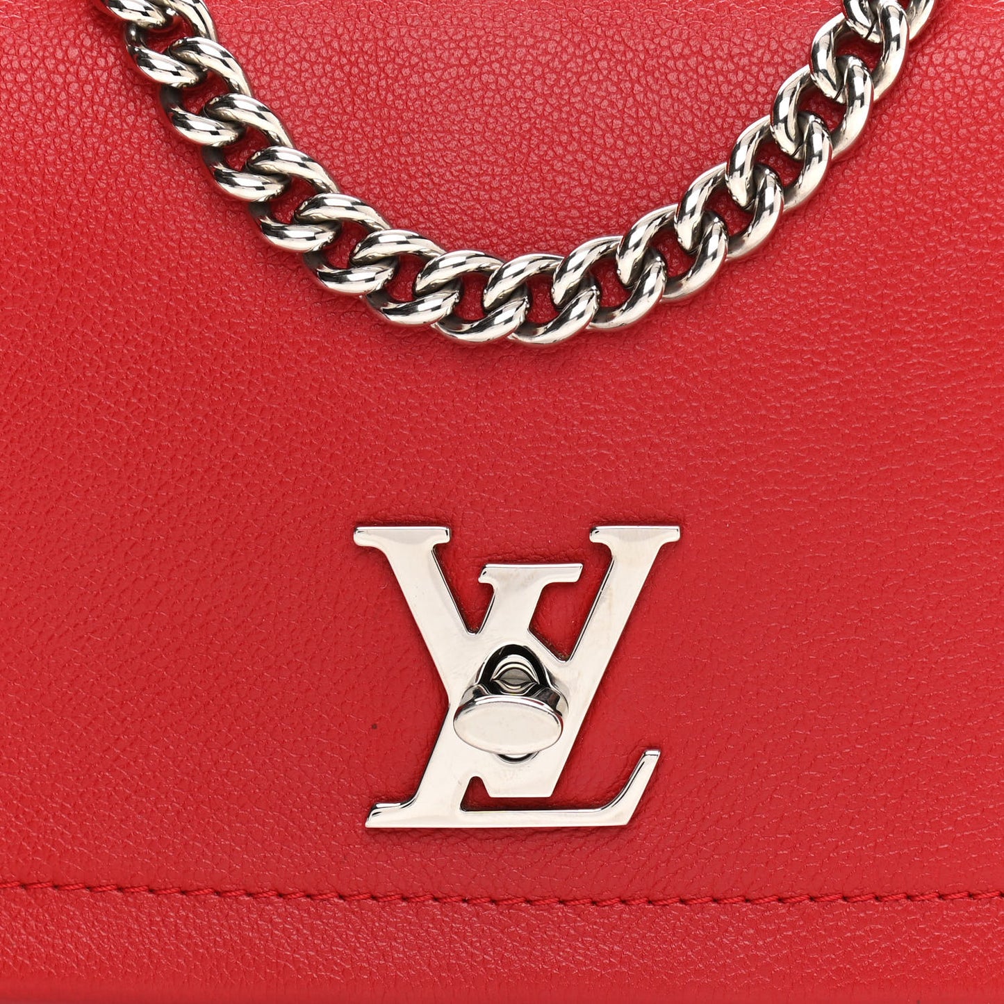 Calfskin Lockme II Chain Bag BB Rubis