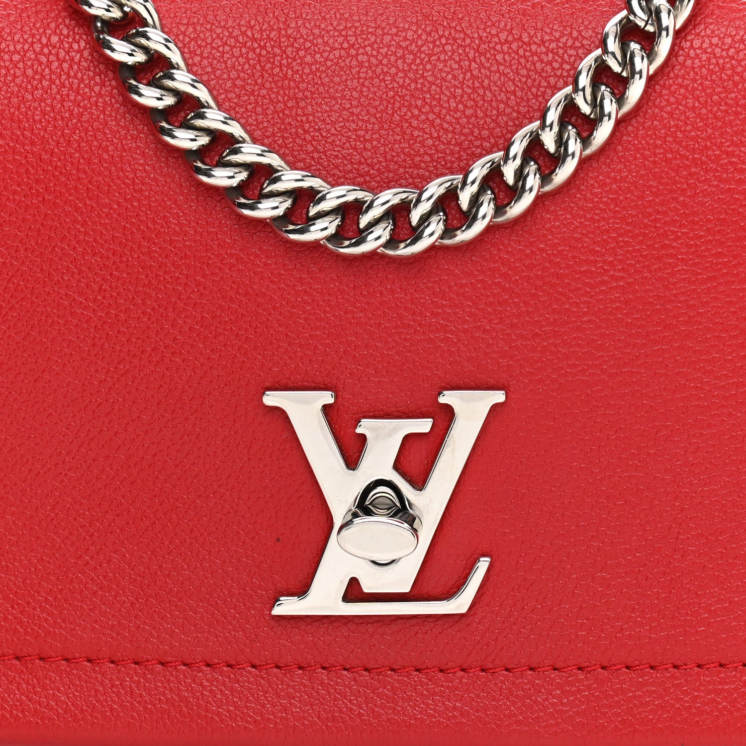 Louis Vuitton Calfskin Lockme II Chain Bag BB Rubis 8 of 14