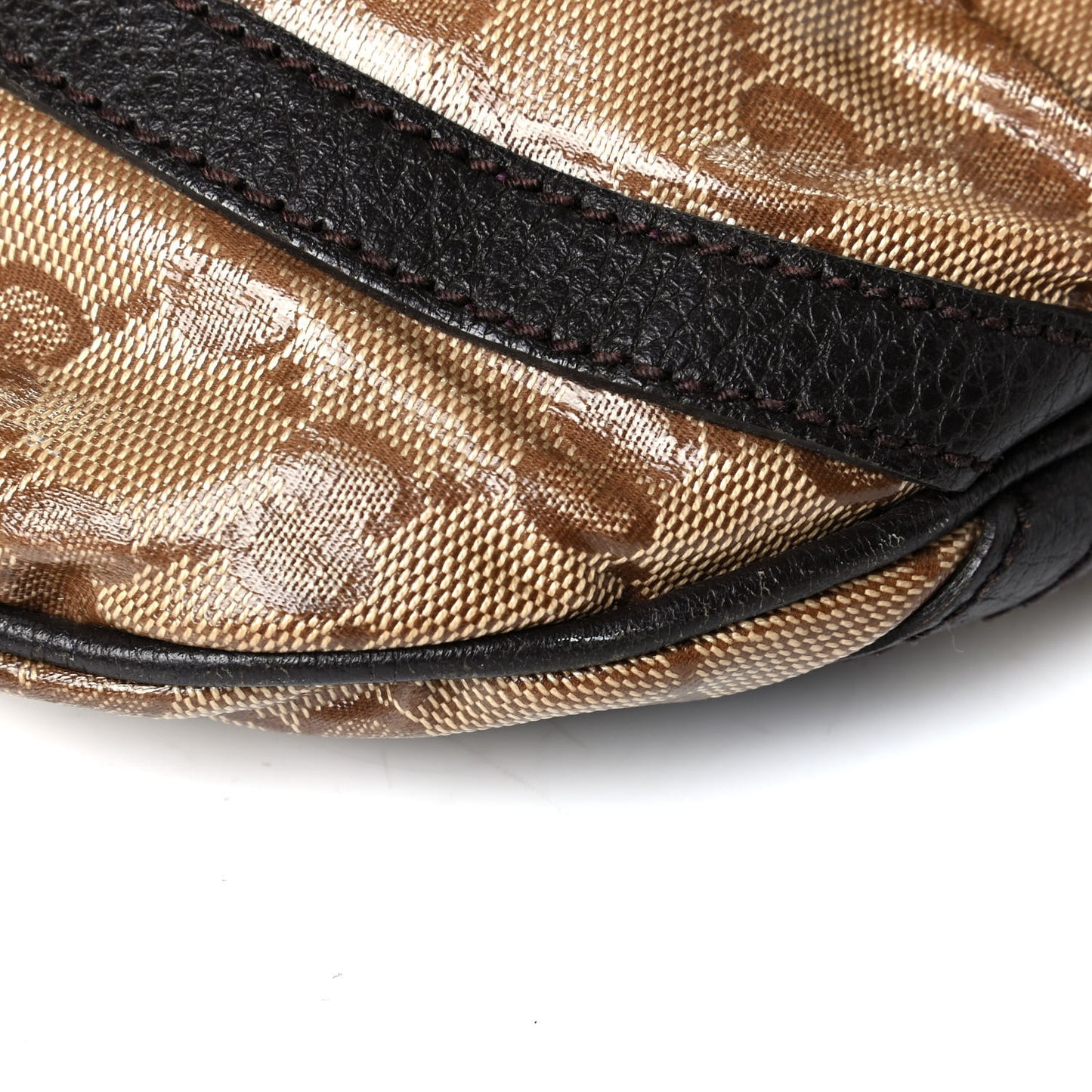 Crystal Monogram Small D Gold Ring Messenger Dark Brown