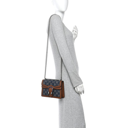 Gucci New Denim GG Monogram Dollar Calfskin Enamel Mini Dionysus Shoulder Bag Blue Tea Cuir Epilog Electric Blue 2 of 10