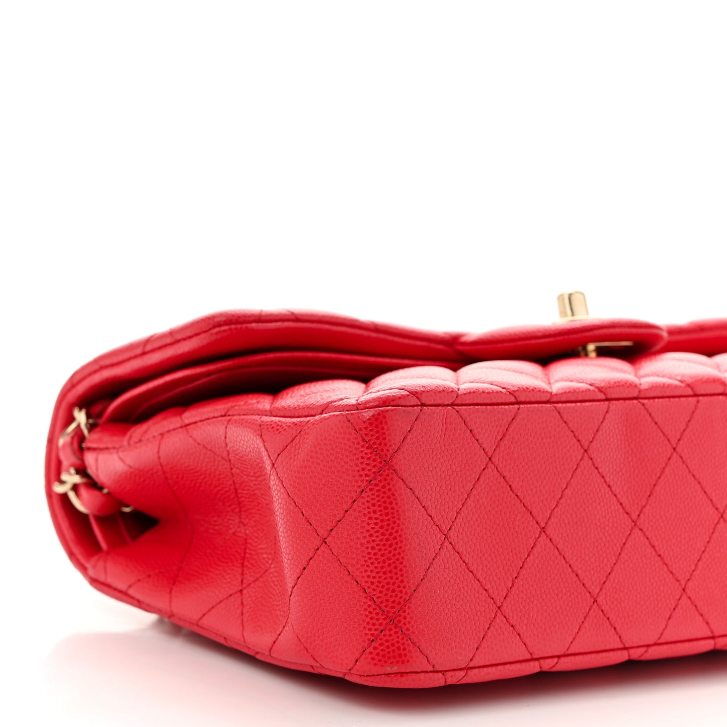 Caviar Quilted Small Double Flap Red