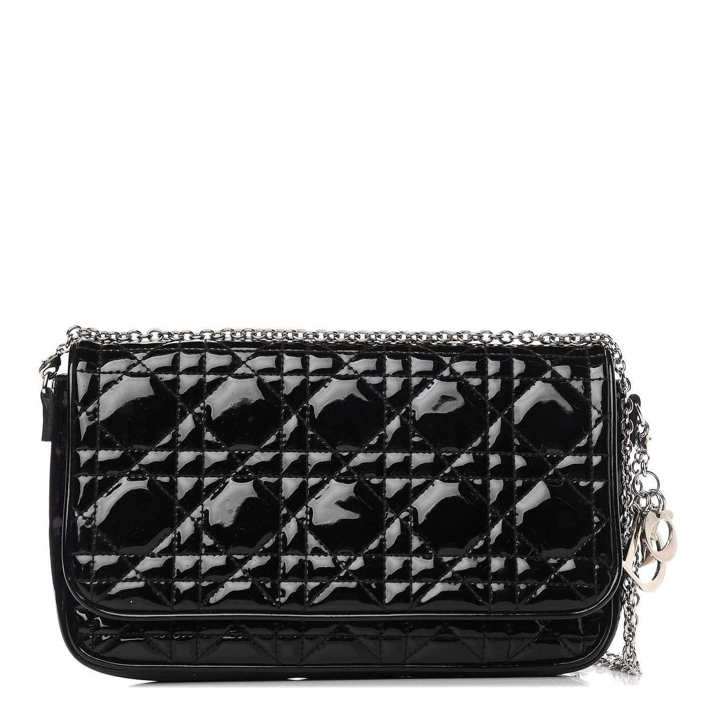 Patent Cannage Wallet on Chain Pouch Black