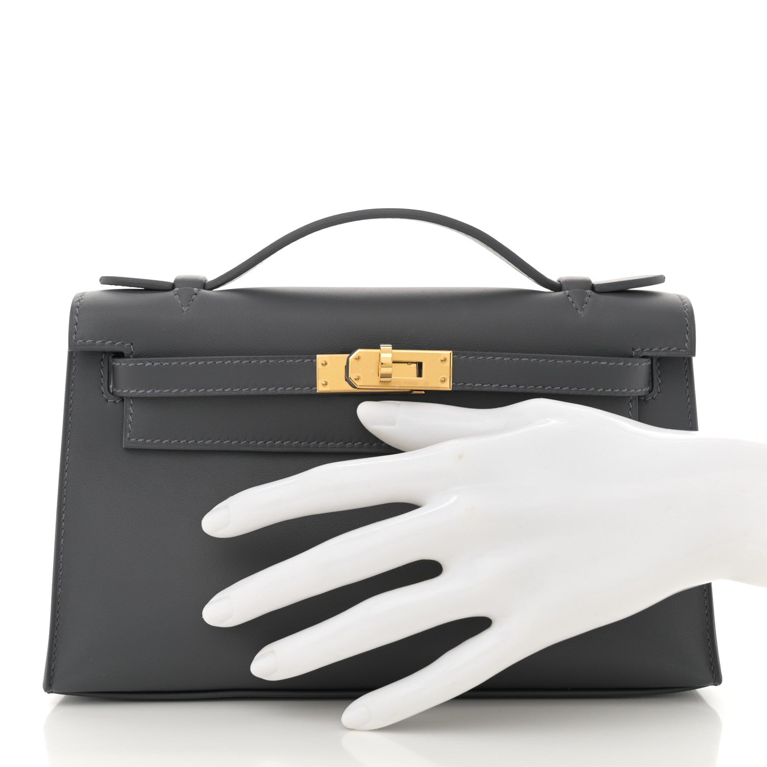 Hermes Swift Kelly Pochette Clutch Ardoise 2 of 11