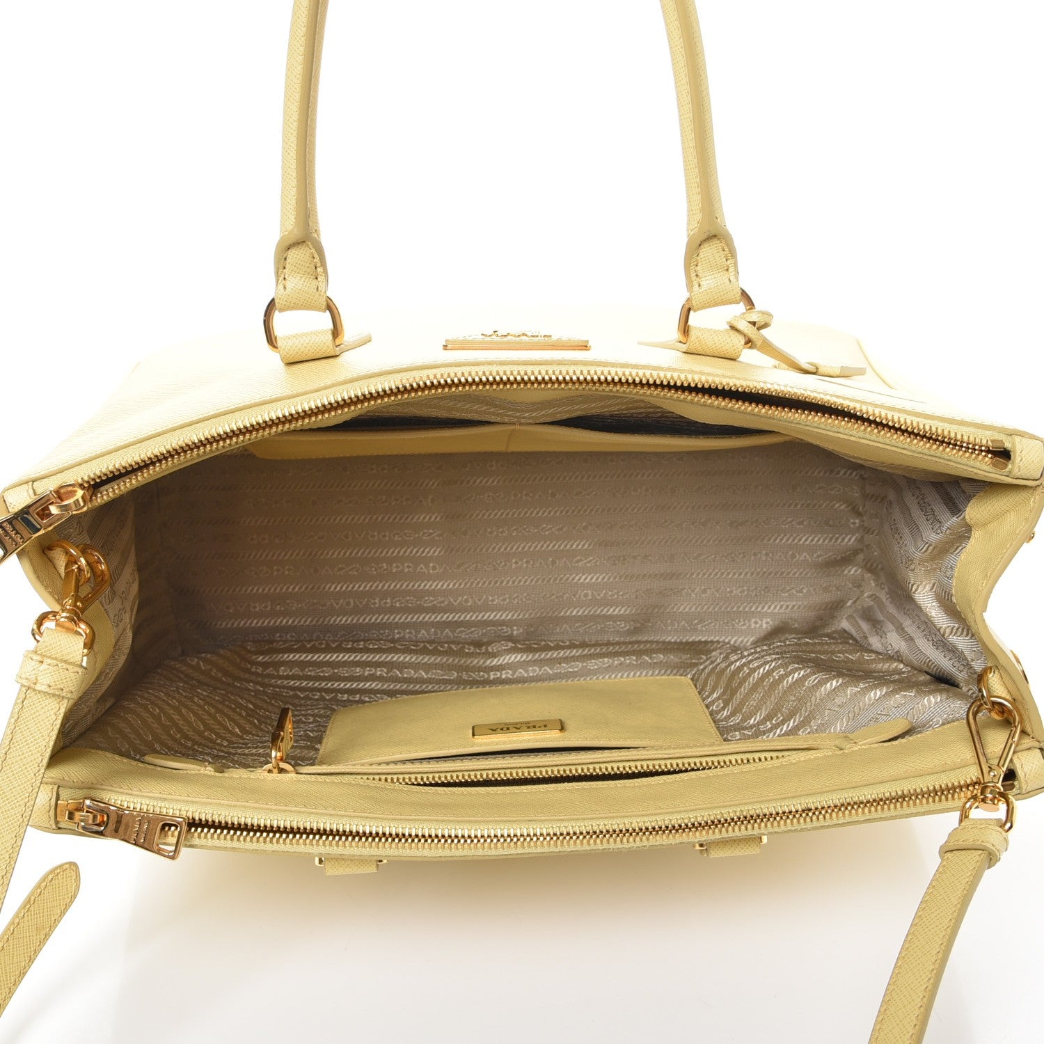 Prada Saffiano Large Galleria Double Zip Tote Polline 6 of 11