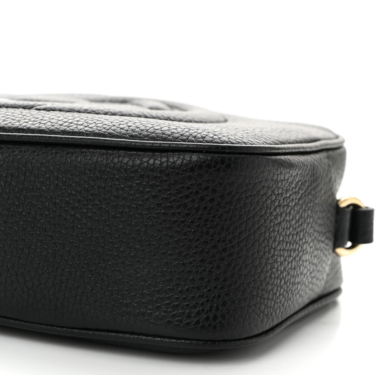 Pebbled Calfskin Small Soho Disco Bag Black
