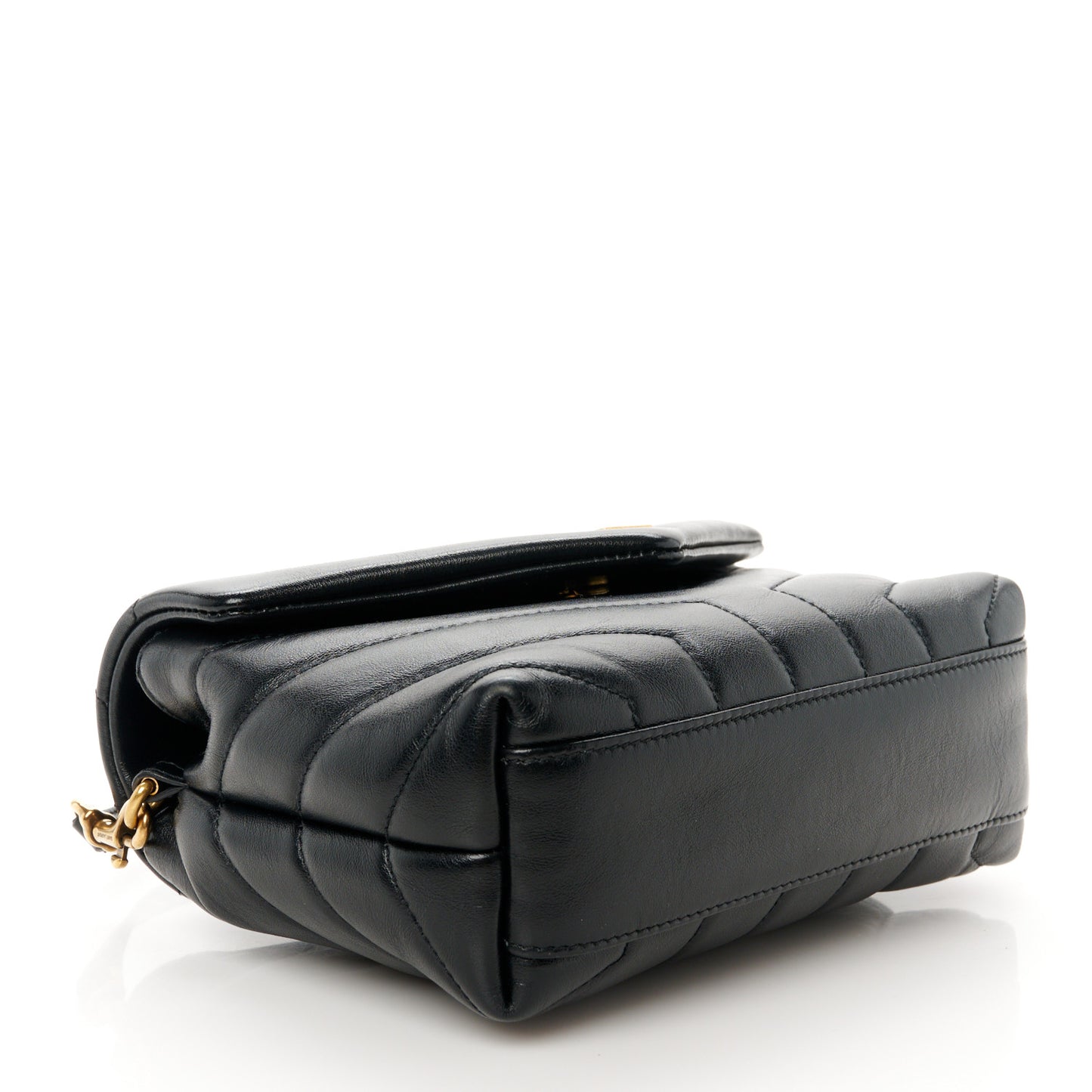 Calfskin Y Quilted Monogram Toy Loulou Crossbody Bag Black