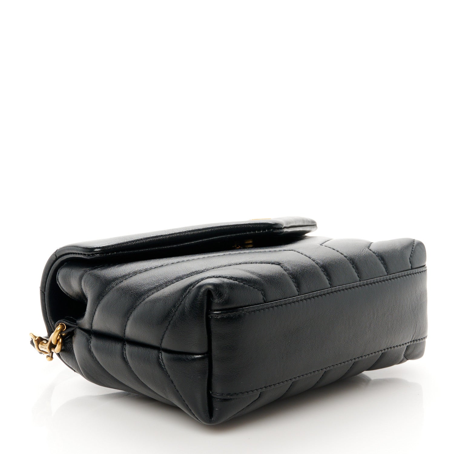 Saint Laurent Calfskin Y Quilted Monogram Toy Loulou Crossbody Bag Black 4 of 11