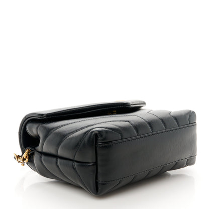 Saint Laurent Calfskin Y Quilted Monogram Toy Loulou Crossbody Bag Black 4 of 11