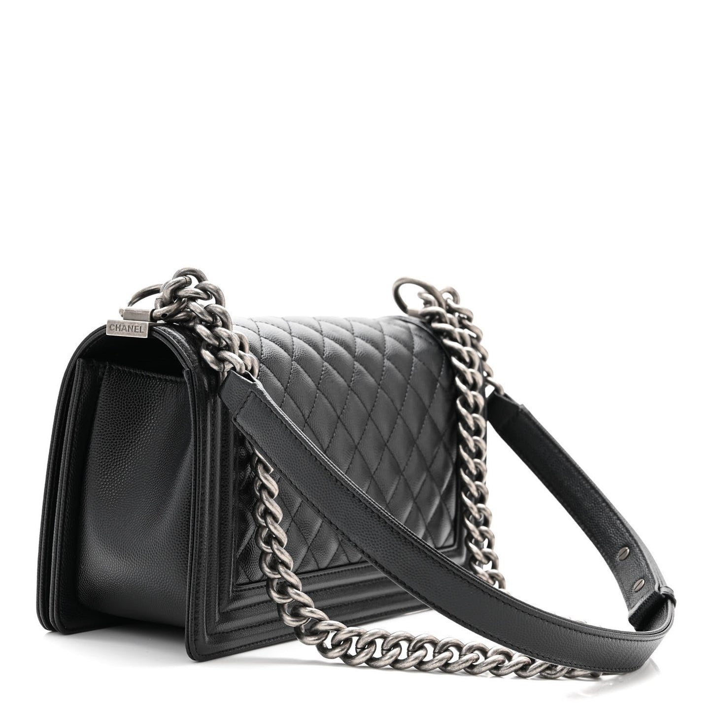 Caviar Quilted Medium Boy Flap Black