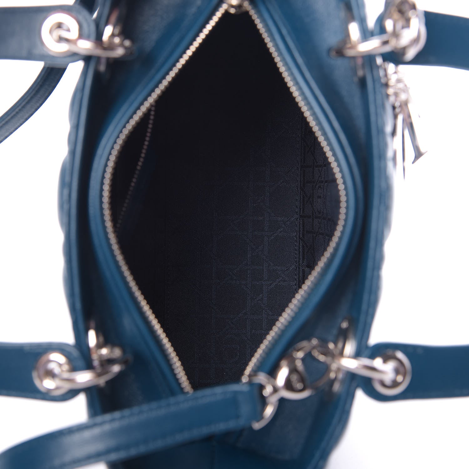 Christian Dior Lambskin Cannage Medium Lady Dior Blue 5 of 12