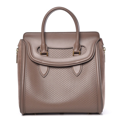 Alexander McQueen Calfskin Embossed Suede Large Heroine Tan 1 of 12