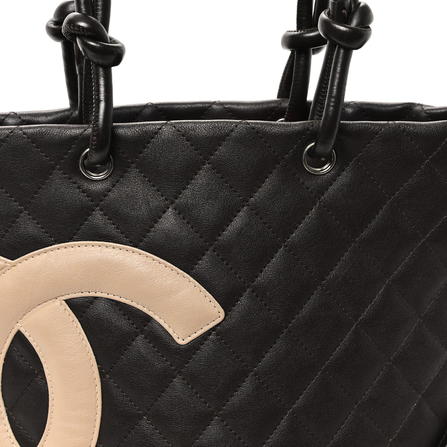 Chanel Calfskin Quilted Medium Cambon Tote Brown Beige 8 of 12