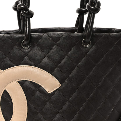 Chanel Calfskin Quilted Medium Cambon Tote Brown Beige 8 of 12