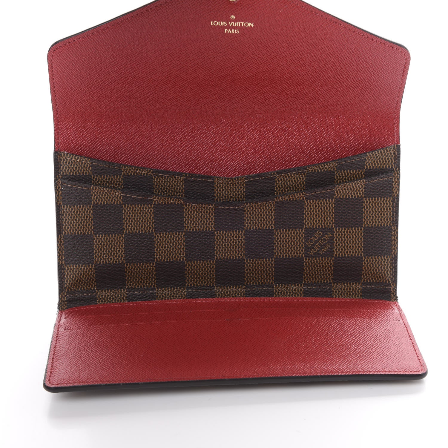 Louis Vuitton Damier Ebene Josephine Wallet Red 4 of 10