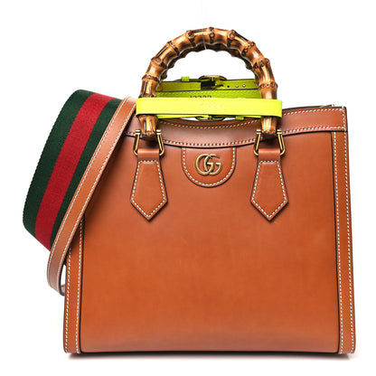 Gucci Calfskin Web Small Diana Tote Bag Cuir Yellow Fluo 1 of 10