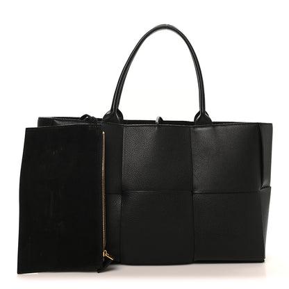 Bottega Veneta Grained Calfskin Maxi Intrecciato Medium Arco Tote Black 3 of 10